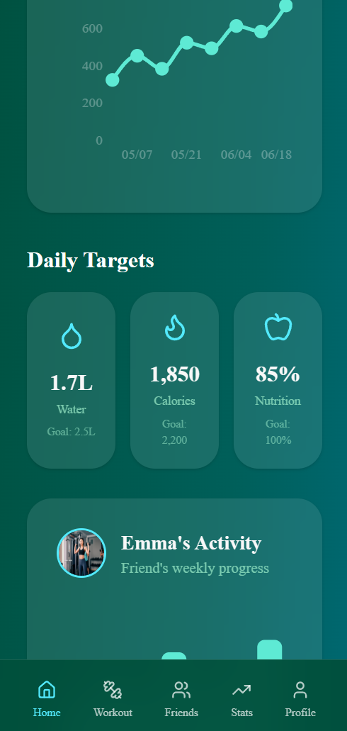 Modern Fitness App Interface - AI-Powered Workout Tracking Dashboard