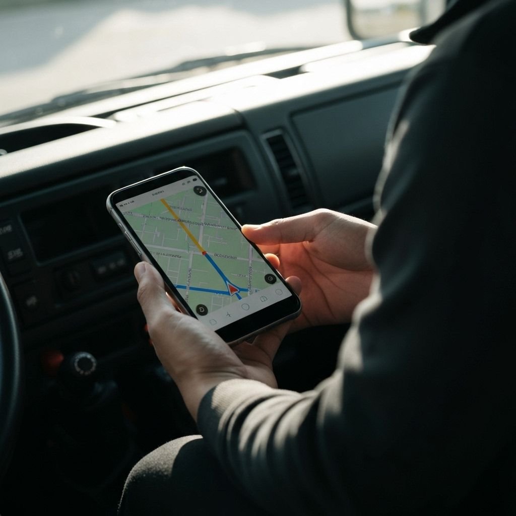 Mobile Logistics Management App - Driver interface with route optimization